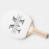 Bewerkbare kleuren Klassieke rand Naam Monogram Tafeltennisbatje (Zijkant)