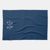 Bewerkbare kleuren Klassieke rand Naam Monogram Theedoek (Horizontaal)