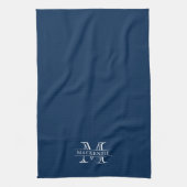 Bewerkbare kleuren Klassieke rand Naam Monogram Theedoek (Verticaal)