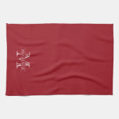 Bewerkbare kleuren Klassieke rand Naam Monogram Theedoek (Horizontaal)