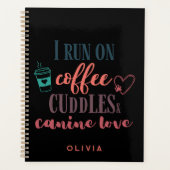 BEWERKBARE KLEUREN Koffie, knuffels en hondenliefd Planner (Voorkant)