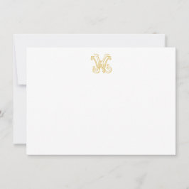 BEWERKBARE KLEUREN KW Monogram WK Monogram Kaart Notitiekaartje