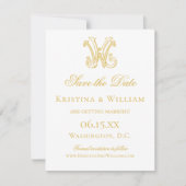 BEWERKBARE KLEUREN KW Monogram WK Monogram Save The Date (Voorkant)