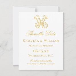 BEWERKBARE KLEUREN KW Monogram WK Monogram Save The Date