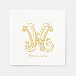 BEWERKBARE KLEUREN KW Monogram WK Monogram Servett Servet