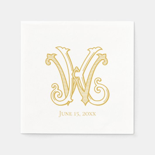 BEWERKBARE KLEUREN KW Monogram WK Monogram Servett Servet (Voorkant)
