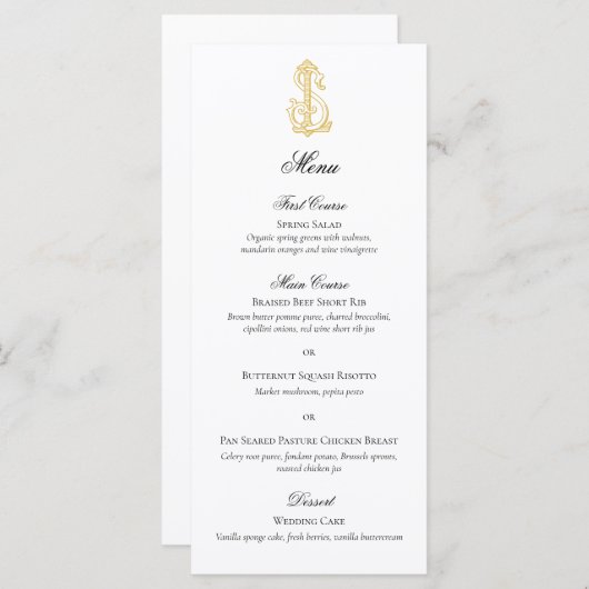 BEWERKBARE KLEUREN LS monogram SL monogram Menu (Voorkant / Achterkant)