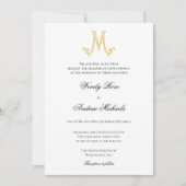 BEWERKBARE KLEUREN M Monogram M Logo Invitation Kaart (Voorkant)