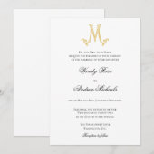 BEWERKBARE KLEUREN M Monogram M Logo Invitation Kaart (Voorkant / Achterkant)