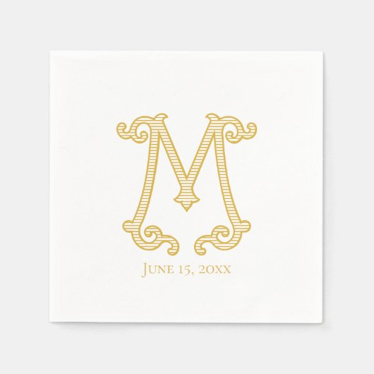 BEWERKBARE KLEUREN M Monogram M Logo servetten (Voorkant)