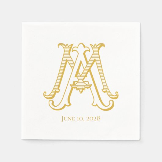 BEWERKBARE KLEUREN MA Monogram AM monogram Servett Servet (Voorkant)