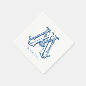 BEWERKBARE KLEUREN MA Monogram AM monogram Servett Servet (Hoek)