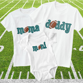 Bewerkbare kleuren Mama Love Footbal Matching T-shirt