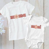 Bewerkbare Kleuren Mama met Bloem Matching Mini T-shirt