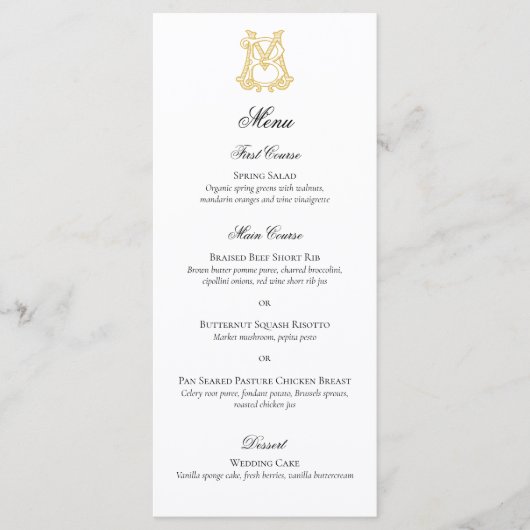 BEWERKBARE KLEUREN MB Monogram BM Monogram Menu (Voorkant)