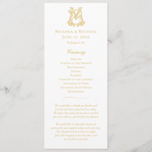 BEWERKBARE KLEUREN MB Monogram BM Monogram Program Programmakaart (Voorkant)