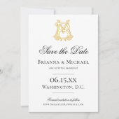 BEWERKBARE KLEUREN MB Monogram BM Monogram Save The Date (Voorkant)