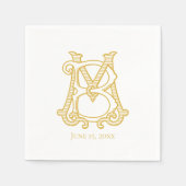 BEWERKBARE KLEUREN MB Monogram BM Monogram Servett Servet (Voorkant)