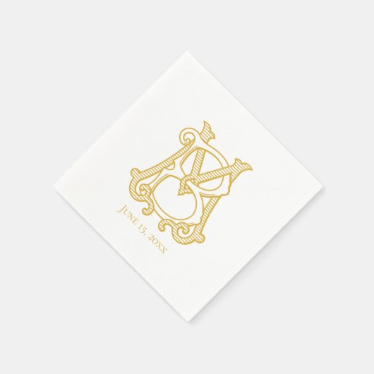 BEWERKBARE KLEUREN MB Monogram BM Monogram Servett Servet (Hoek)