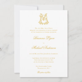 BEWERKBARE KLEUREN MB Monogram BM Monogram Uitnodi Kaart