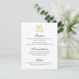 BEWERKBARE KLEUREN ME Monogram EM Monogram Uitnodi Kaart