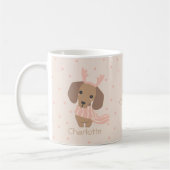 Bewerkbare kleuren Merry Christmas Dachshund Puppy Koffiemok (Links)
