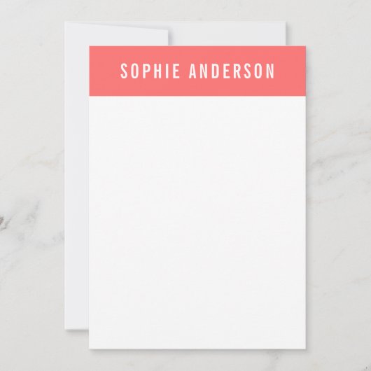 Bewerkbare kleuren met witte strepen Naam toevoege Notitiekaartje (Voorkant)