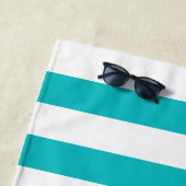 Bewerkbare kleuren met witte strepen Naam toevoege Strandlaken (In situ)