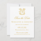 BEWERKBARE KLEUREN MG Monogram GM Monogram Uitnodi Save The Date (Voorkant)