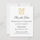 BEWERKBARE KLEUREN MG Monogram GM Monogram Uitnodi Save The Date (Voorkant)