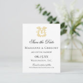 BEWERKBARE KLEUREN MG Monogram GM Monogram Uitnodi Save The Date (Staand voorkant)