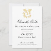 BEWERKBARE KLEUREN MG Monogram GM Monogram Uitnodi Save The Date (Voorkant)