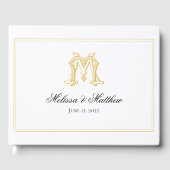 BEWERKBARE KLEUREN MM Monogram MM Crest Guest Book Gastenboek (Voorkant)