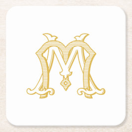 BEWERKBARE KLEUREN MM Monogram MM Logo Partij Onde Kartonnen Onderzetters