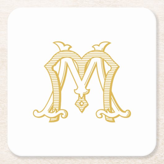 BEWERKBARE KLEUREN MM Monogram MM Logo Partij Onde Kartonnen Onderzetters (Voorkant)
