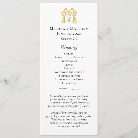 BEWERKBARE KLEUREN MM Monogram MM Logo Programma Programmakaart (Voorkant)