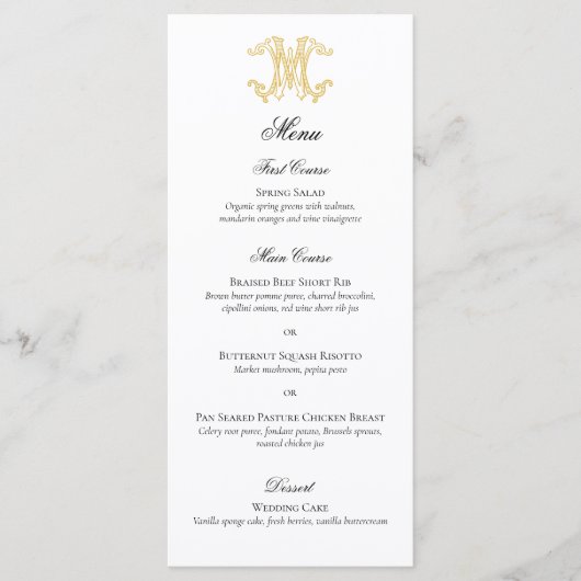 BEWERKBARE KLEUREN MW Monogram WM Monogram Menu (Voorkant)