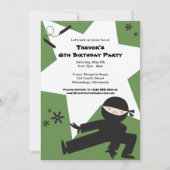 BEWERKBARE KLEUREN! Ninja verjaardagsfeestje uitno Kaart (Voorkant)