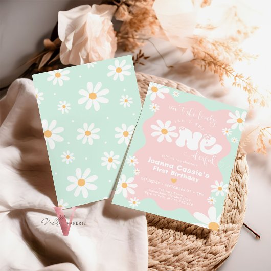 Bewerkbare kleuren ONEderful Daisy Summer Birthday Kaart