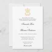 BEWERKBARE KLEUREN OP Monogram TA Logo Invitation Kaart (Voorkant)