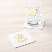 BEWERKBARE KLEUREN OP Monogram TA Logo Party Onder Kartonnen Onderzetters (Insitu)