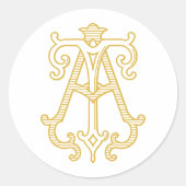 BEWERKBARE KLEUREN OP Monogram TA Monogram Sticker (Voorkant)