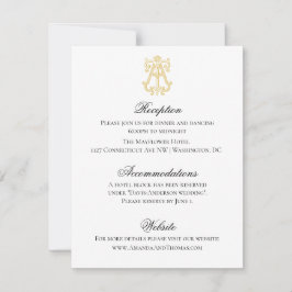 BEWERKBARE KLEUREN OP Monogram TA Monogram uitnodi Kaart