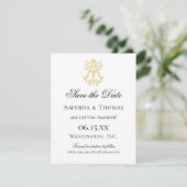BEWERKBARE KLEUREN OP Monogram TA Monogram uitnodi Save The Date (Staand voorkant)