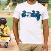 Bewerkbare Kleuren Papa Liefde Baseball Matching T-shirt