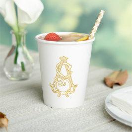 BEWERKBARE KLEUREN SA Monogram ALS Monogram Cups Papieren Bekers