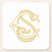 BEWERKBARE KLEUREN SC Monogram CS Logo Onderzetter (Voorkant)