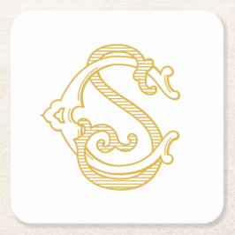 BEWERKBARE KLEUREN SC Monogram CS Logo Onderzetter