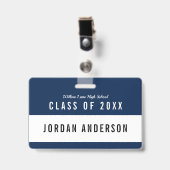 Bewerkbare kleuren schoolklas reünie naam badge (Voorzijde met clip)