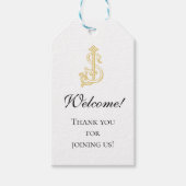 BEWERKBARE KLEUREN SJ Monogram JS Logo Gift Label Cadeaulabel (Voorkant)